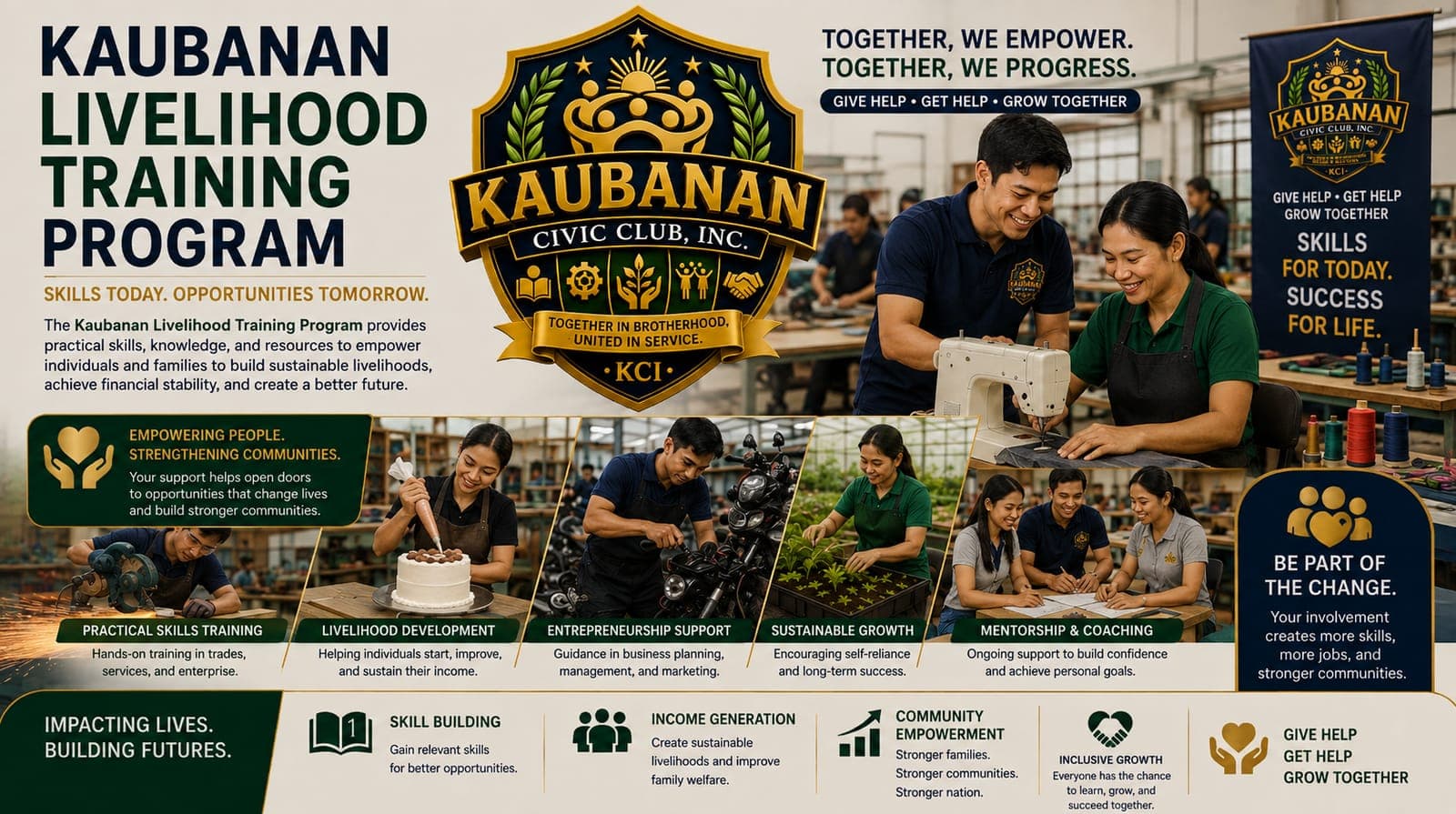 Kaubanan members in a hands-on livelihood and skills-training workshop.